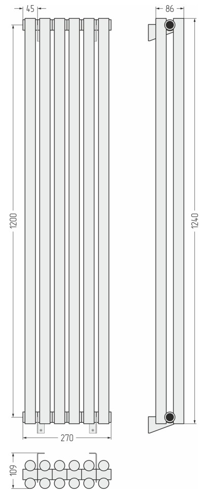 Эстет-11 1200х270 6 секций