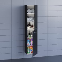 Шкаф-пенал для ванной Uperwood Foster 36х30х160 см, черный