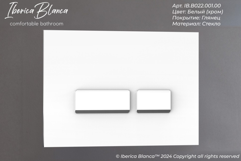 Комплект 2в1 IBERICA BLANCA инсталляция SILENCIO MINI, кнопка смыва CRYSTAL-R белый (IB.001M.221)