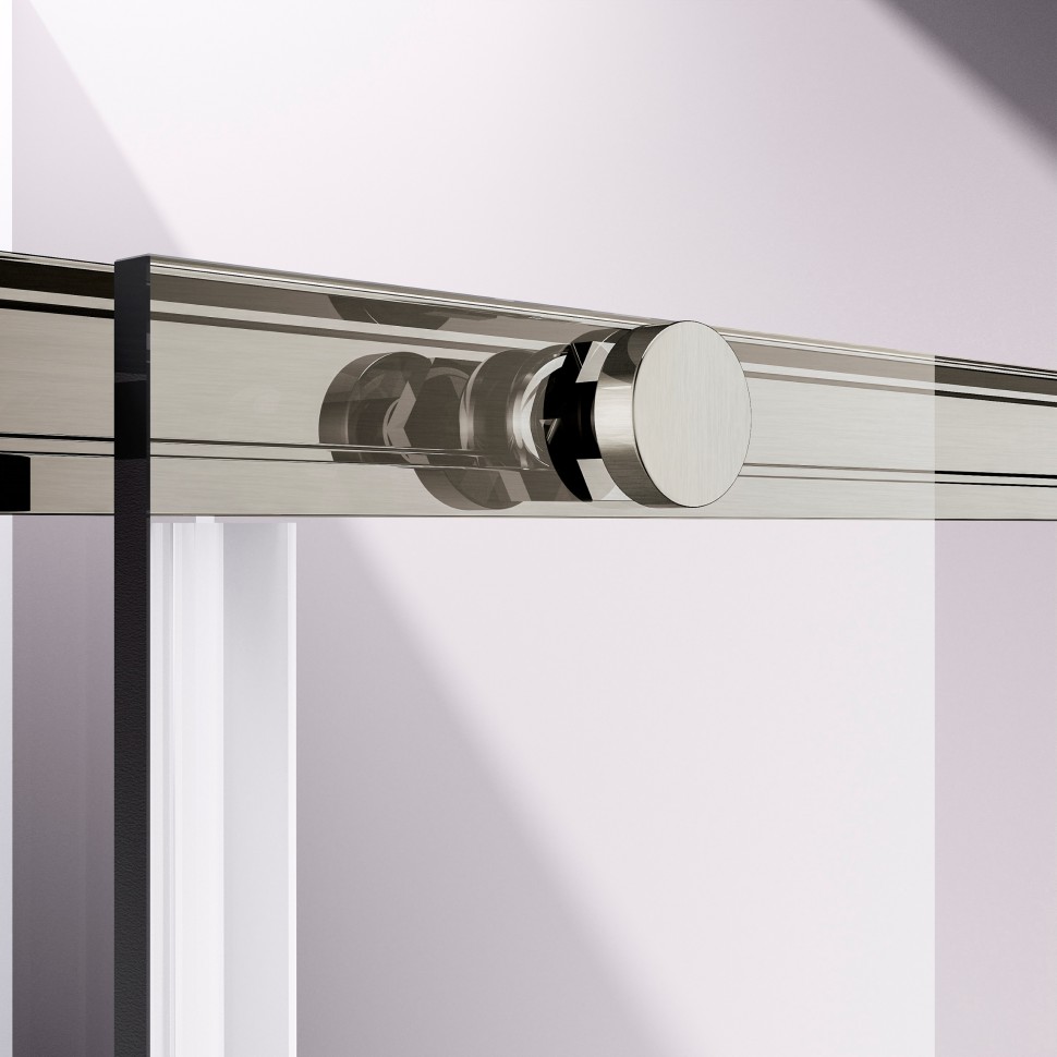 Душевая дверь Слим-Н (Slim-N) VDS-4SN130CLBN, 1300, брашированный никель, стекло прозрачное,