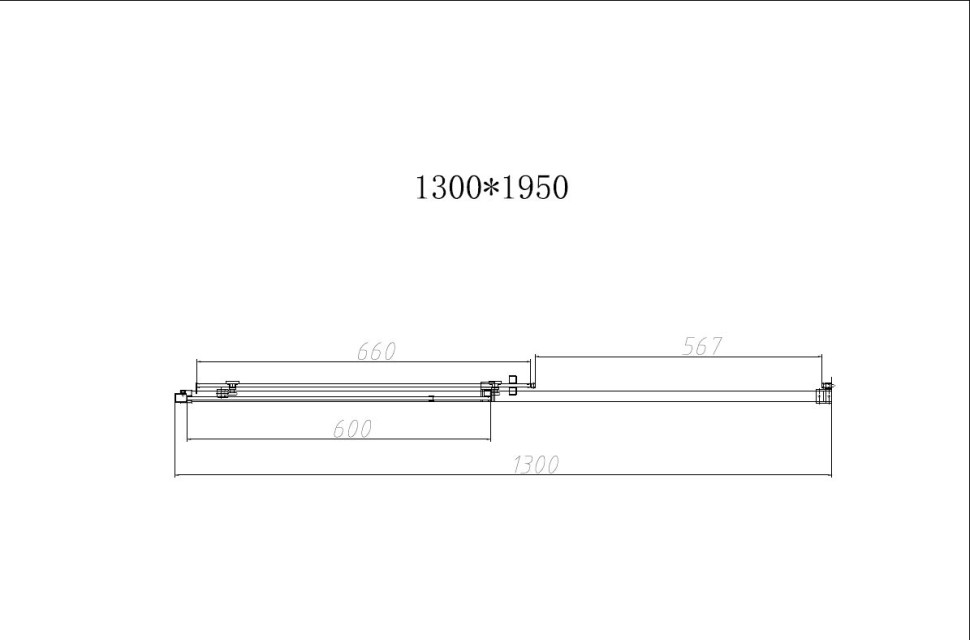 Душевая дверь Слим-Н (Slim-N) VDS-4SN130CLBN, 1300, брашированный никель, стекло прозрачное,