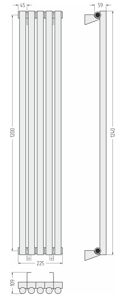 Эстет-1 1200х225 5 секций