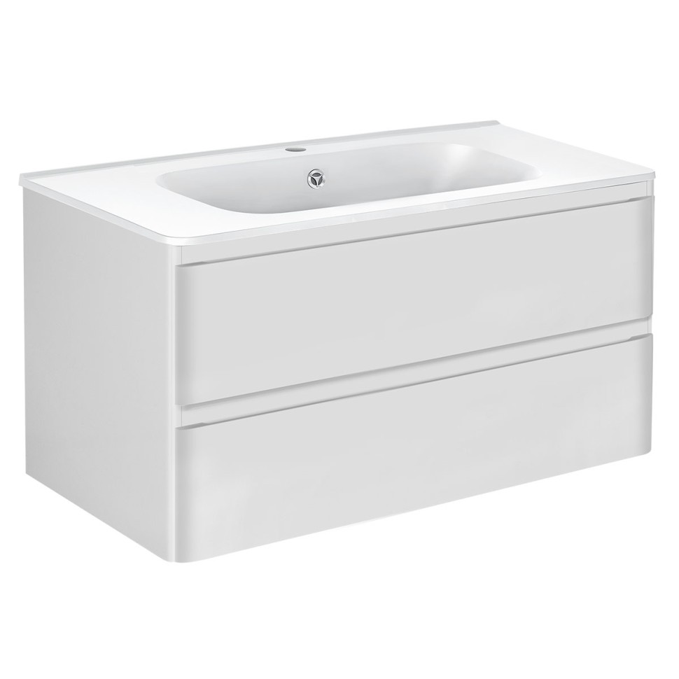База под раковину Vico 1000 подвесная, 2 выкатных ящика soft close, G.White
