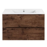 База под керамическую раковину Mia Slim 800 подвесная, 2 выкатных ящика soft close, R.Wood