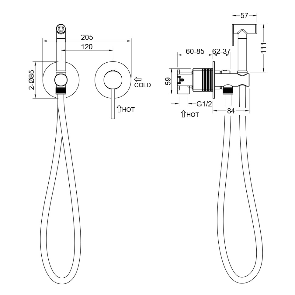 Смеситель встроенный с гигиеническим душем с защитой от ожогов Timo Saona 2339/00SM хром