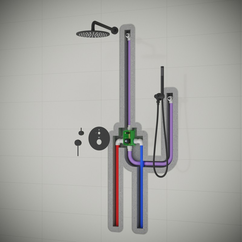 Душевая система встроенная Timo Saona SX-2369/20SM золото шлифованное