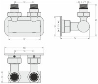 Модуль угловой EU50 (2 х НР G 1/2&quot; / 2 х НГ G 3/4&quot;)