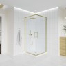 Душевой угол Veconi Evo 300 G, 1100х800x1950, золото брашинг, прозрачное стекло