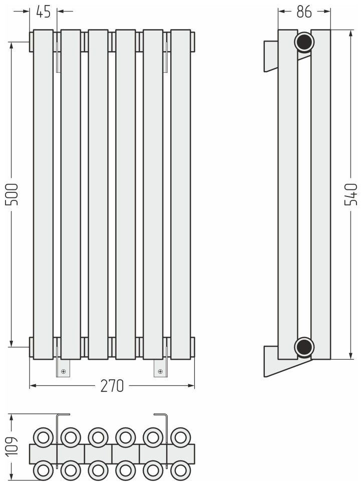 Эстет-00 500х270 6 секций