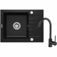 Гранитная мойка со смесителем, 1-чаша с осушкой