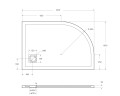Душевой поддон из искусственного мрамора в комплекте с сифоном BelBagno UNO TRAY-MR-UNO-RH-120/80-550-35-W-R-CR