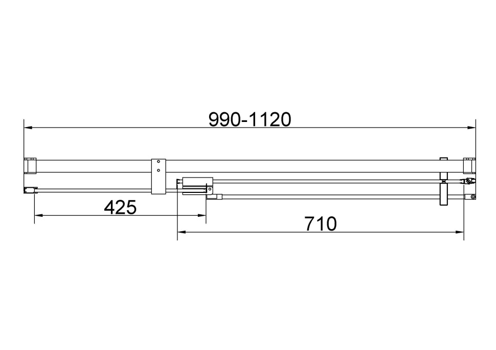 Душевая дверь Экстенза (Extenza) VDP-4EX1011CLGM, 1000/1100, вороненая сталь, стекло прозрачное