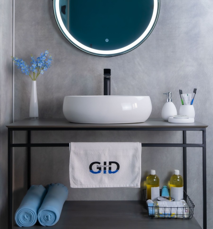 Раковина Gid N9030b 51115 накладная белая 48x34x15