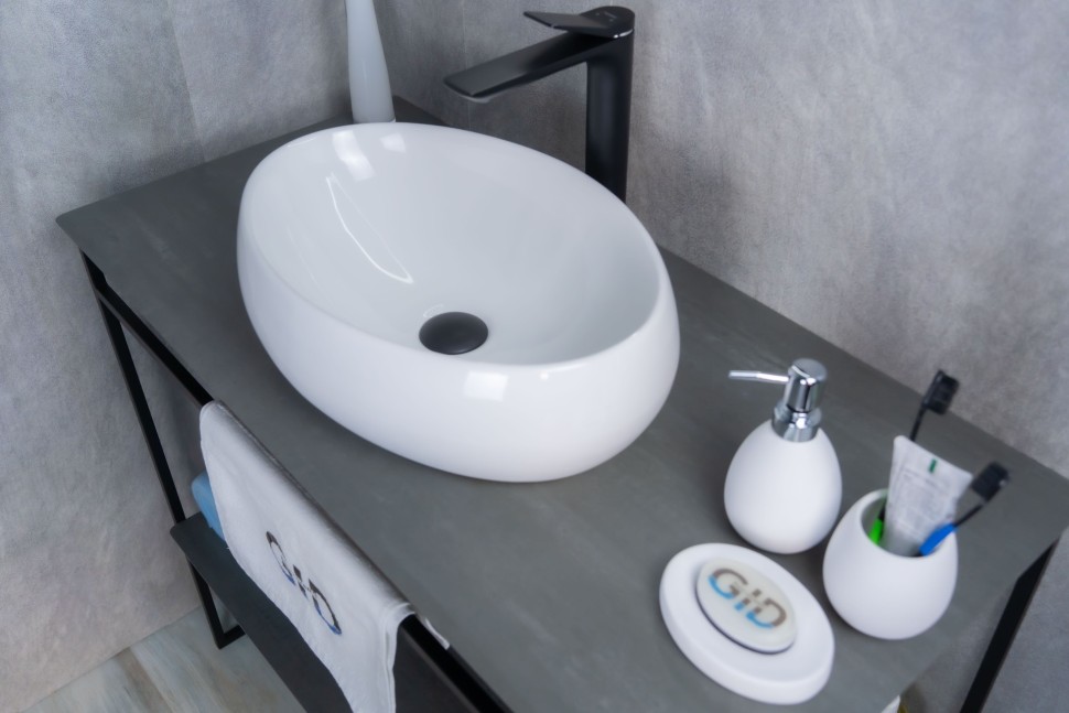 Раковина Gid N9030b 51115 накладная белая 48x34x15