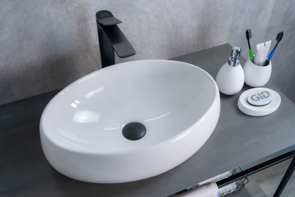 Раковина Gid N9030b 51115 накладная белая 48x34x15