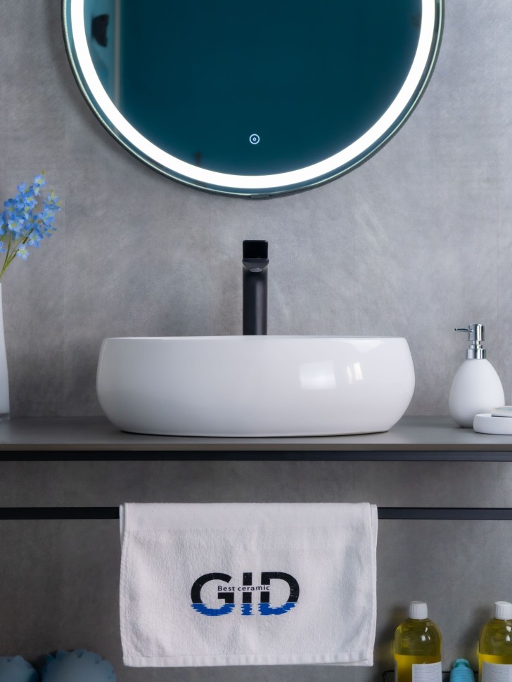 Раковина Gid N9030b 51115 накладная белая 48x34x15