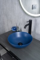 Раковина Gid 9081bum 53401 накладная синяя матовая 36x36x14