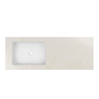 Столешница Vincea из кварца с интегрированной раковиной VWTB-4LX140QBG-L, левая, бежевый