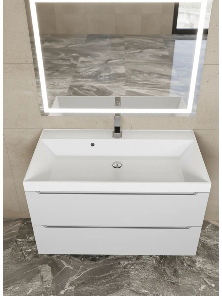 Раковина для ванной 100 см, Uperwood Classic, белая глянцевая