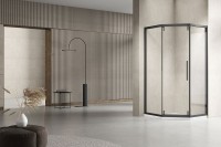 Душевой уголок Show VSP1-4SH100CLB, 1000*1000, черный, стекло прозрачное