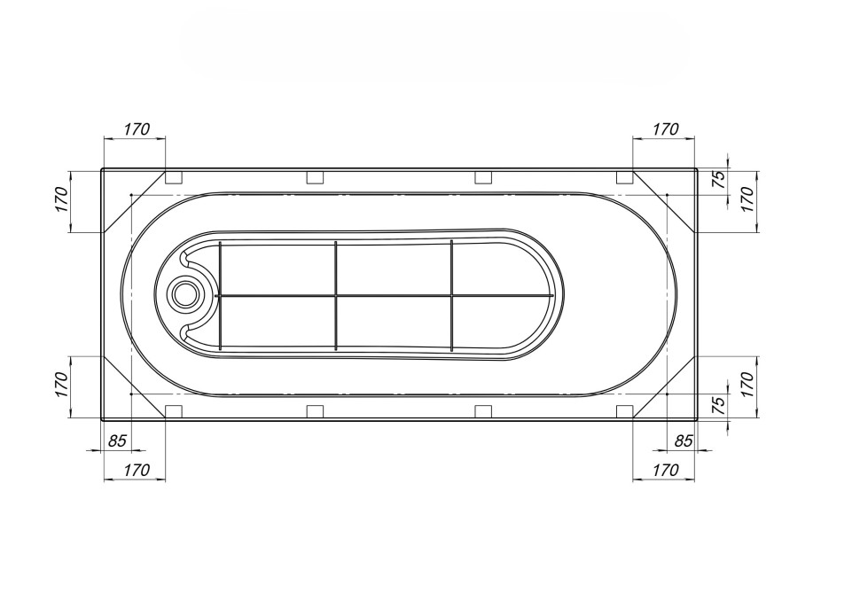 Акриловая ванна с каркасом Uperwood Next 165x70 см, белая