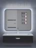 Зеркало для ванной с холодной подсветкой Uperwood Modul 65х80 см, прямоугольное, черное, сенсор/антизапотевание