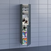 Шкаф-пенал для ванной Uperwood Foster 36х30х160 см, серый графит