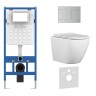 Комплект 3в1 IBERICA BLANCA инсталляция SILENCIO, унитаз BILBAO ALTO белый, кнопка смыва INOX-R хром матовый (IB001.BLA.231.1501)