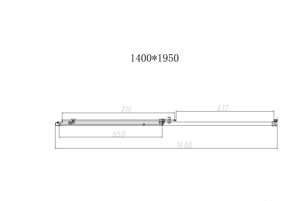 Душевая дверь Слим-Н (Slim-N) VDS-4SN140CLBN, 1400, брашированный никель, стекло прозрачное,