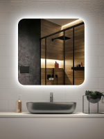 Зеркало LED VLM-3BE7007-2 700х700 c сенсорным выключателем и диммером, антизапотевание