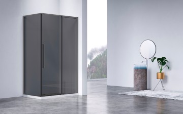 Душевой уголок Слим-Н (Слим-Н (Slim-N)) VSR-4SN8011CGGM, 1100*800, вороненая сталь, стекло тонированное