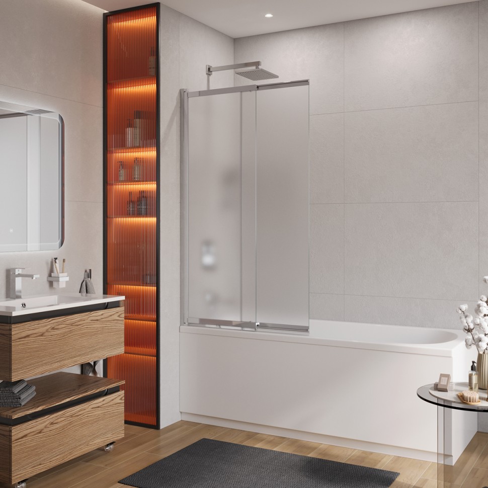 Душевая шторка на ванну CEZARES SLIDER-VF-11-90/150-P-Cr