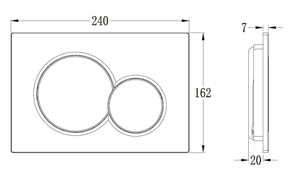 Кнопка смыва Vincea VFP-202MB, цвет черный