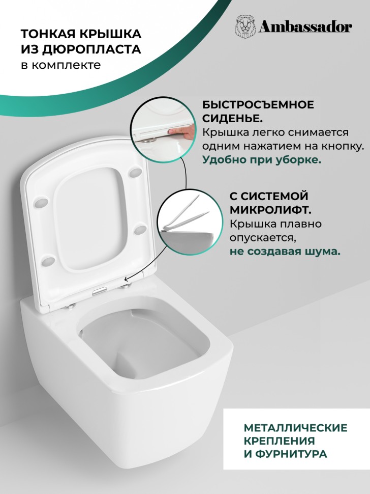 Унитаз Kingston 143K19003RS (500*360*354) подвесной БЕЗОБОДКОВЫЙ, 2 места