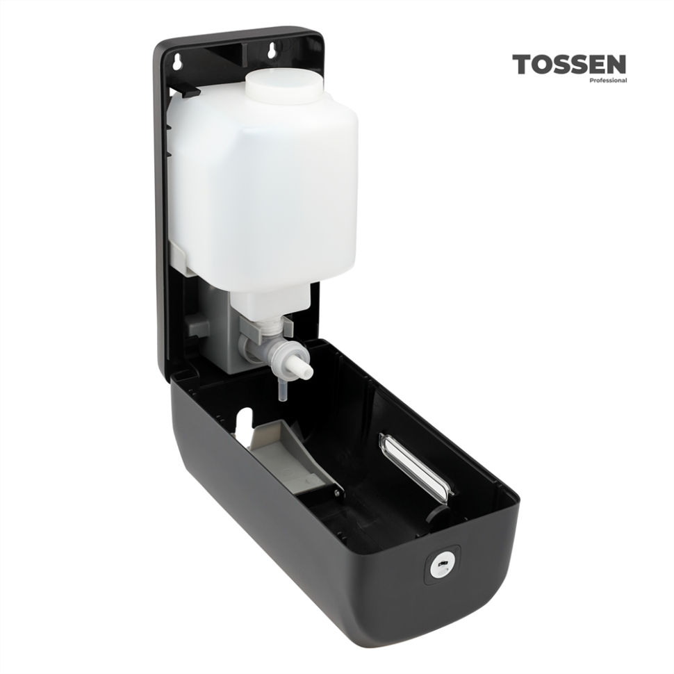 TOSSEN MN-7220 PB - механический дозатор жидкого мыла (коллекция «Матовый чёрный»)  