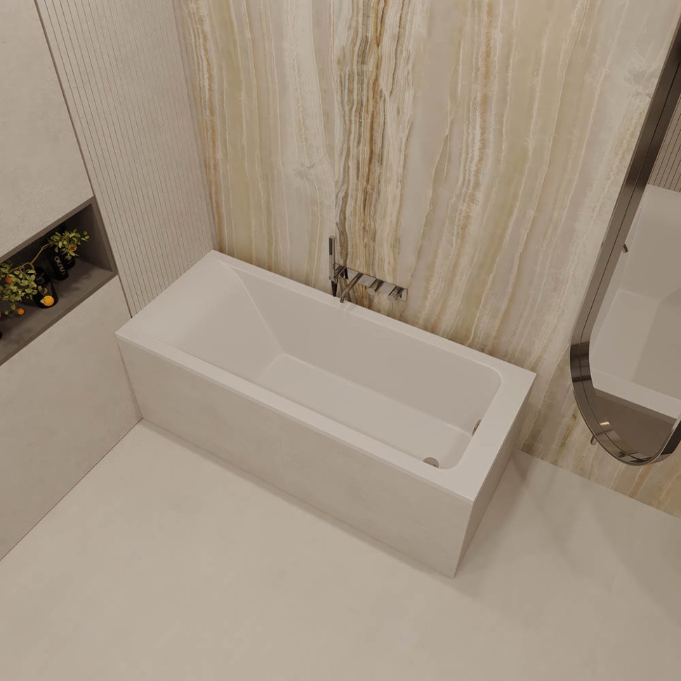 Ванна из искусственного камня SOLITA slim matt, 1500х700, белый, матовый