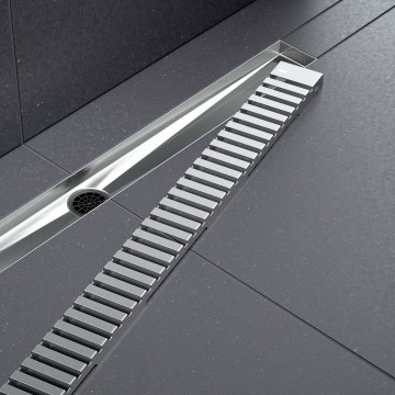 Душевой лоток TIMO Drain System 600 с вставкой "lines", Хром