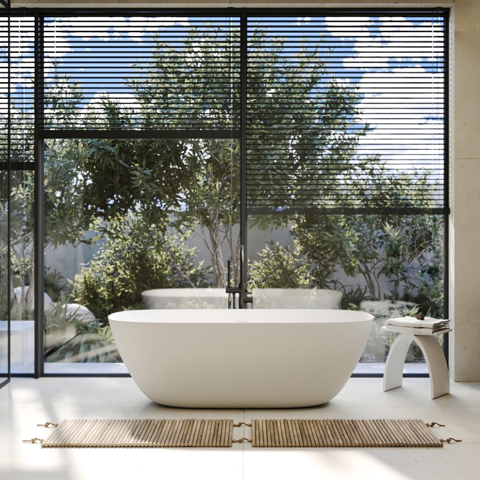 Ванна из искусственного камня ABBER Stein AS9612-1.7 белая матовая