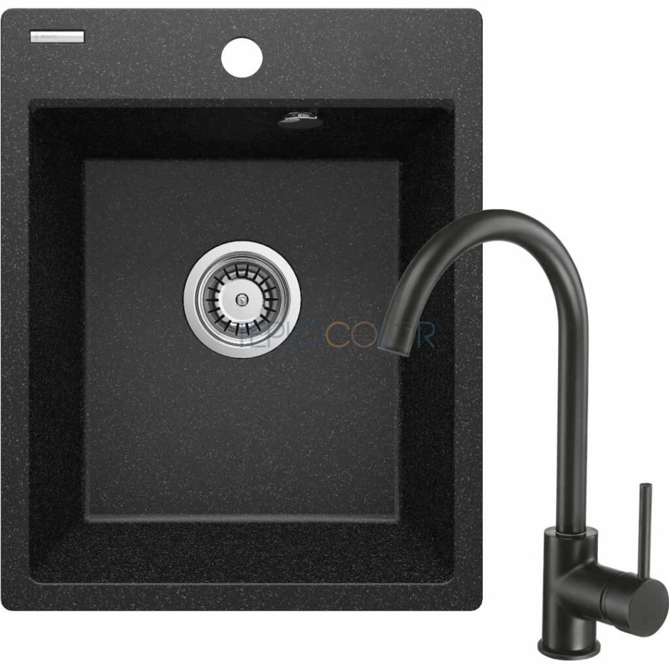 Гранитная мойка со смесителем, 1-чаша