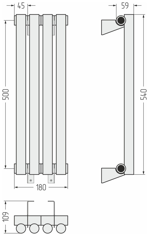 Эстет-1 500х180 4 секции