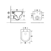 AQM2002MGR Унитаз подвесной с сиденьем SoftClose, технология смыва Rimless, скрыт.крепеж. Цвет серый