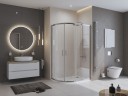 Душевой поддон из искусственного мрамора в комплекте с сифоном BelBagno UNO TRAY-MR-UNO-RH-120/90-550-35-W-L-CR