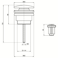 AQM7003CR Донный клапан, Хром