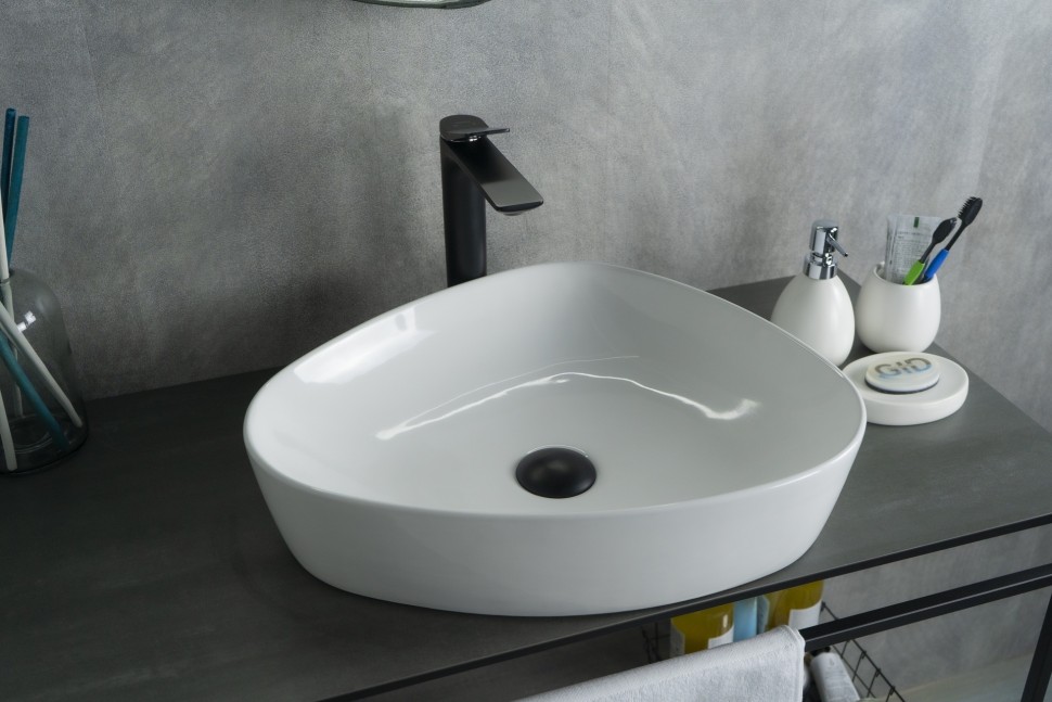 Раковина Gid N9386 51139 накладная белая 50x40x12