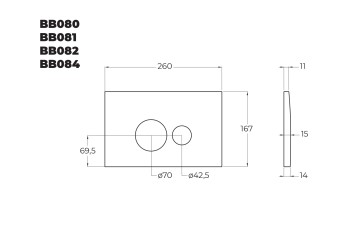 Кнопка смыва BelBagno BB081CR, хром глянец