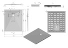 Поддон для душа из искусственного камня VST-4SR1012G,1200*1000*25, серый