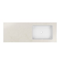 Столешница Vincea из кварца с интегрированной раковиной VWTB-4LX140QBG-R, правая, бежевый
