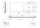 Столешница Vincea из кварца с интегрированной раковиной VWTB-4LX140QBG-R, правая, бежевый