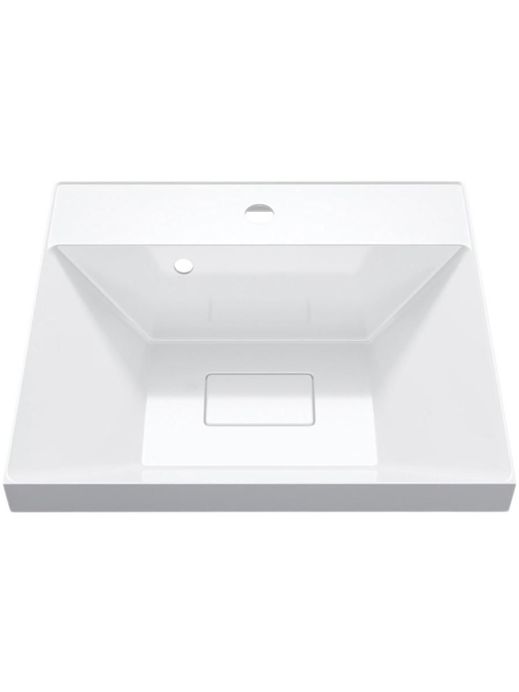 Раковина для ванной 50 см, Uperwood Classic New, белая глянцевая, с накладкой для слива