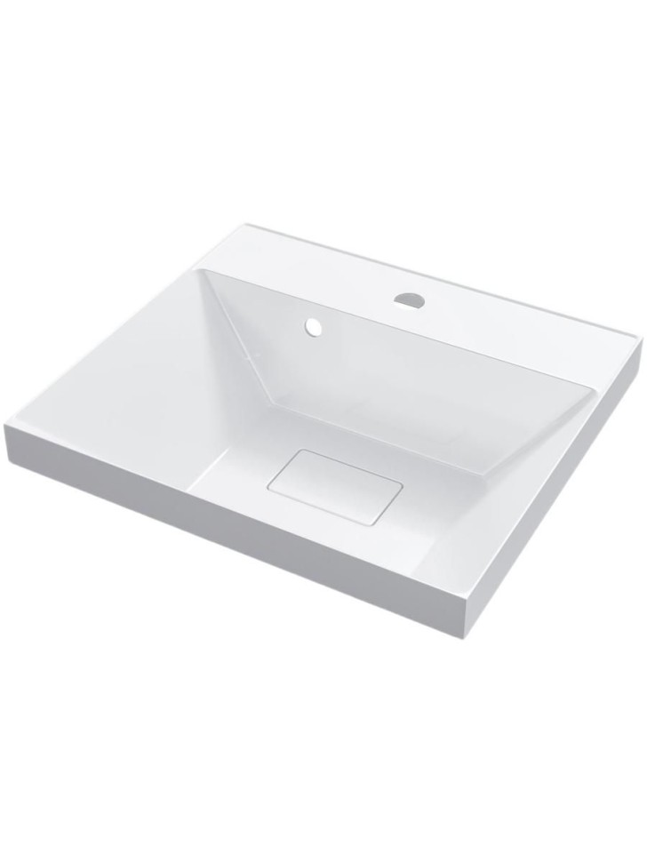 Раковина для ванной 50 см, Uperwood Classic New, белая глянцевая, с накладкой для слива